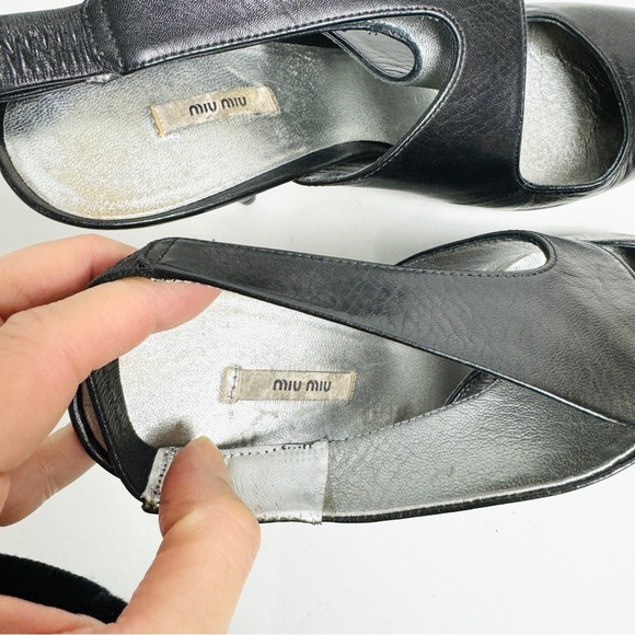 Miu Miu sling ankle slip on stiletto pumps - Picture 6 of 14